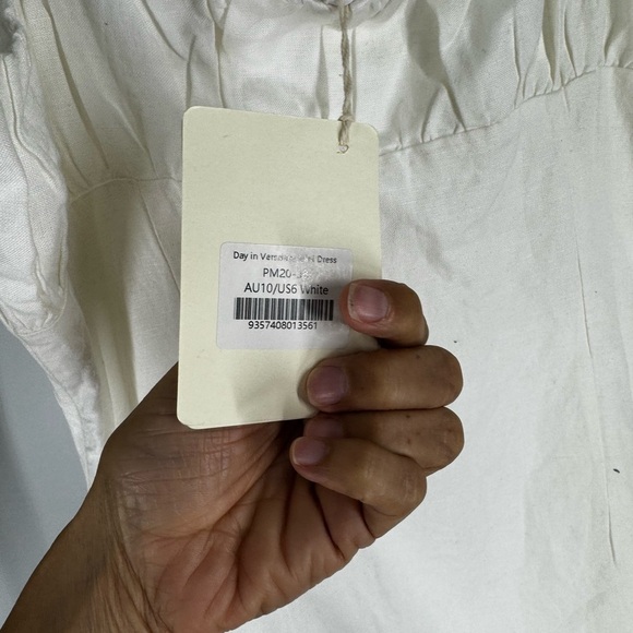 NWT Peppermayo Day in Versailles linen white mini dress US 6 - Picture 6 of 6